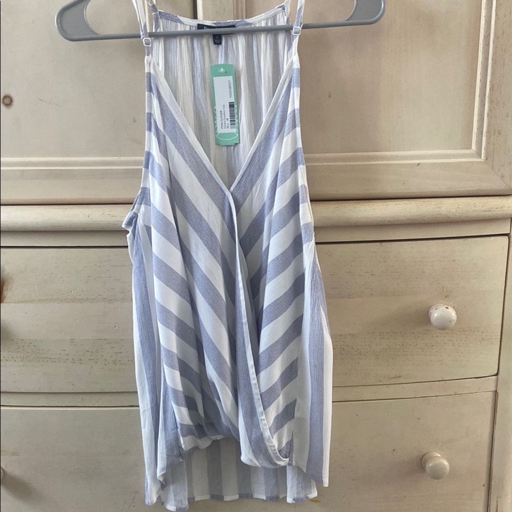 Pink Clover Blue and White Striped Sleeveless Top